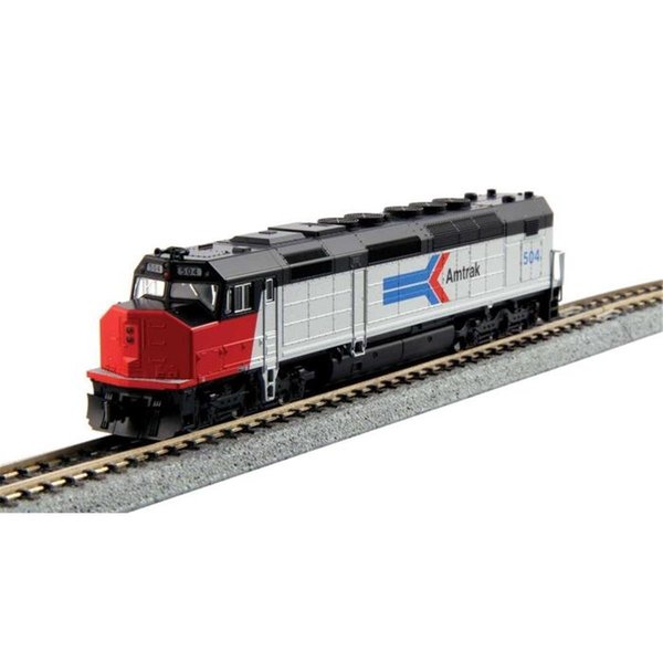 Kato N Scale EMD SDP40F DC Amtrak Train, Platinum Mist, Black & Red - No.508 KAT1769206